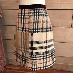Authentic BURBERRY Multi Nova Plaid Wool Skirt